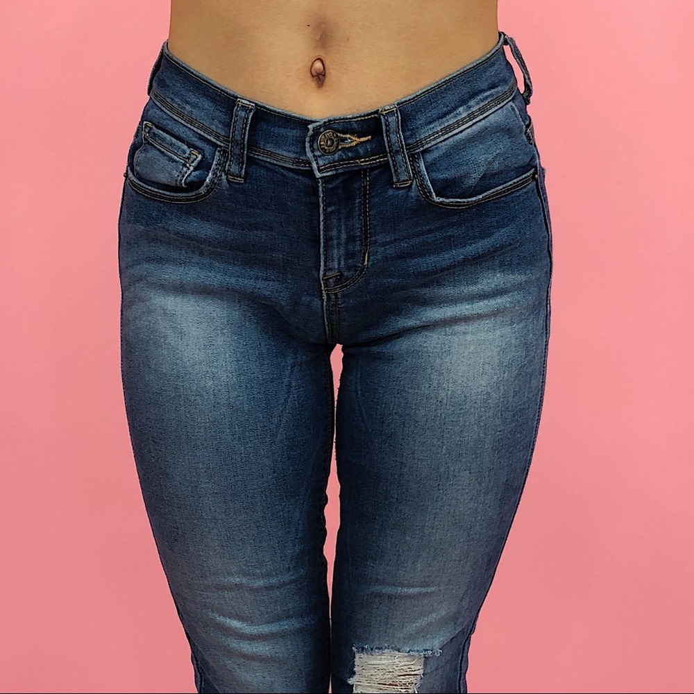 Sneak Peak Mid Rise Ripped Jeans
